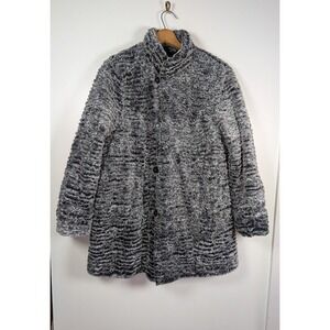 Vintage 90s Novelti Faux Fur Jacket Women Size XL Mob Wife Glam Textured Cruella